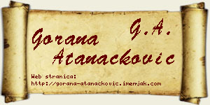 Gorana Atanacković vizit kartica